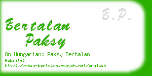 bertalan paksy business card